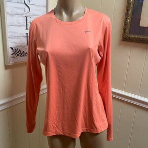 Nike running Women’s Pink Dri-Fit Athletic Long Sleeve Top Medium